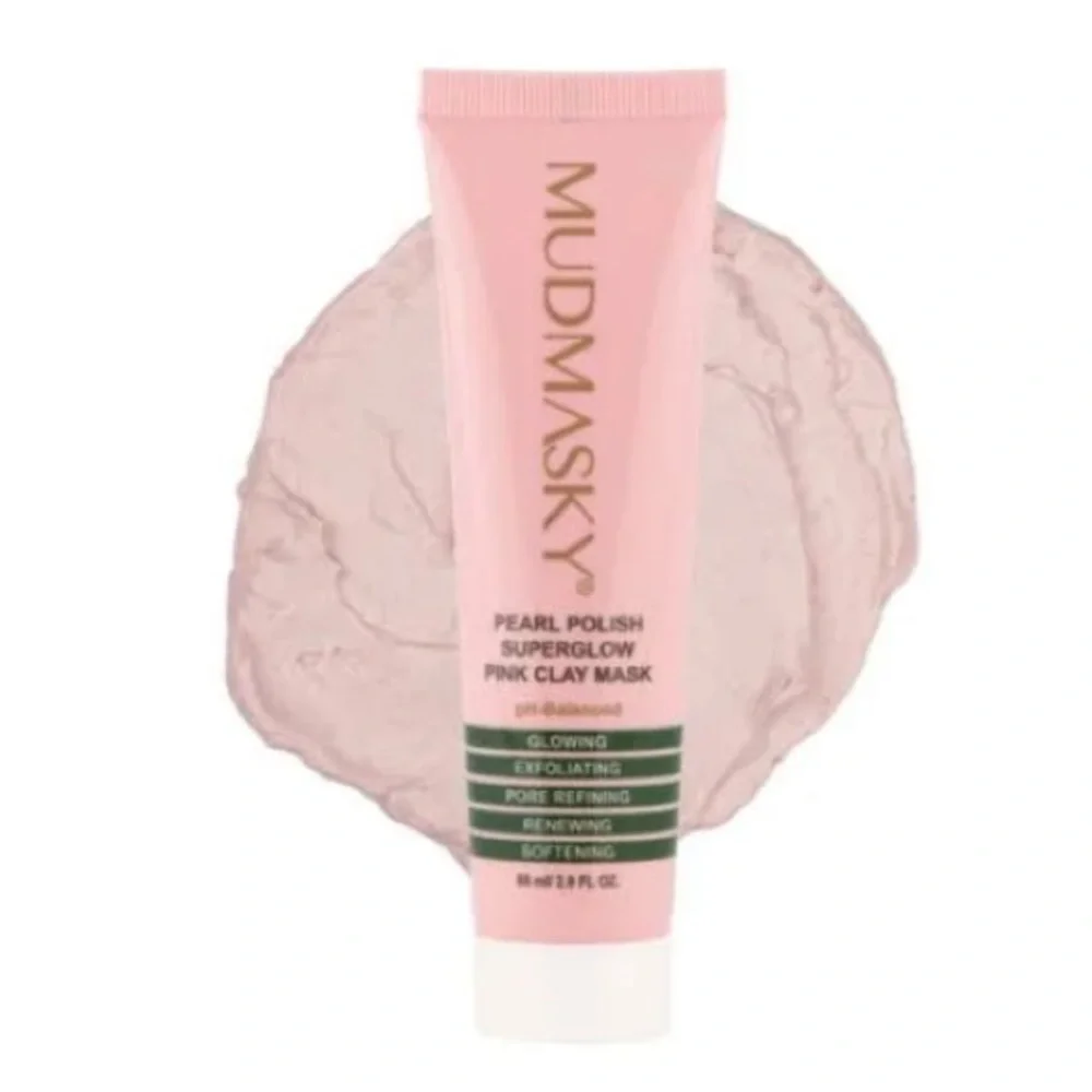 NWT MUDMASKY Pearl Polish Superglow Pink Clay Mask 15ml/ 0.5 fl oz